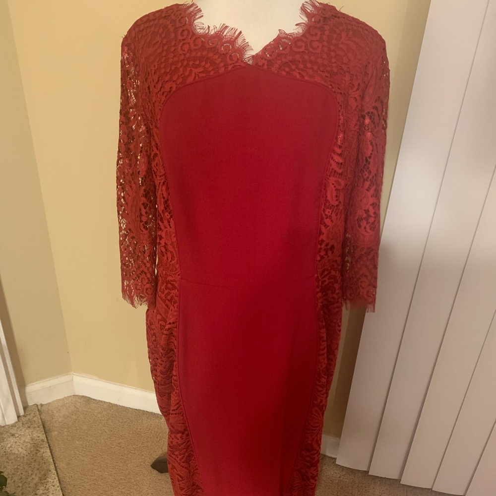 Red Antonio Melani Lace Holiday Dress sz 14